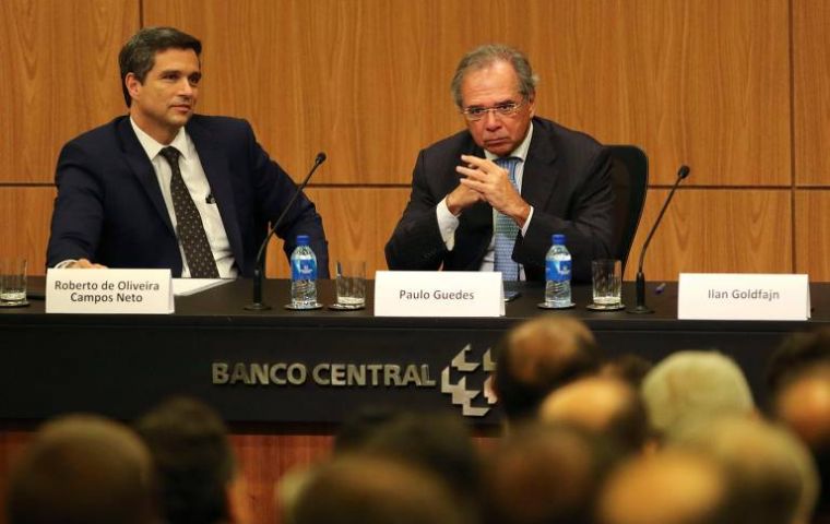 “My ideas are very closely aligned to Paulo Guedes’. I have never been approached. It would make no sense, given the alignment we have,” Campos Neto said. 