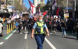 Over the weekend, large crowds of people rallied in Auckland against the government's social distancing restrictions imposed on the city 