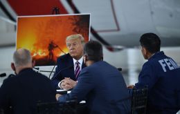 Trump on his arrival to California repeated his argument that the wildfires are due instead to insufficient maintenance of forest areas to make them less combustible.