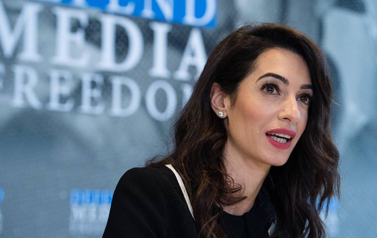 In a letter to Foreign Secretary Dominic Raab, Amal Clooney said she had no alternative but to resign after he made clear the Government would change its position.