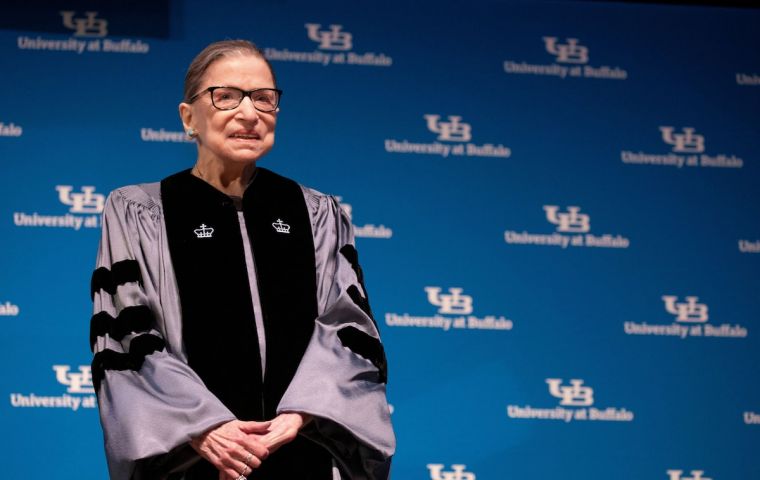 Justice Ruth Bader Ginsburg, a champion of women’s rights who became an icon for US liberals, died at her home in Washington of complications from cancer