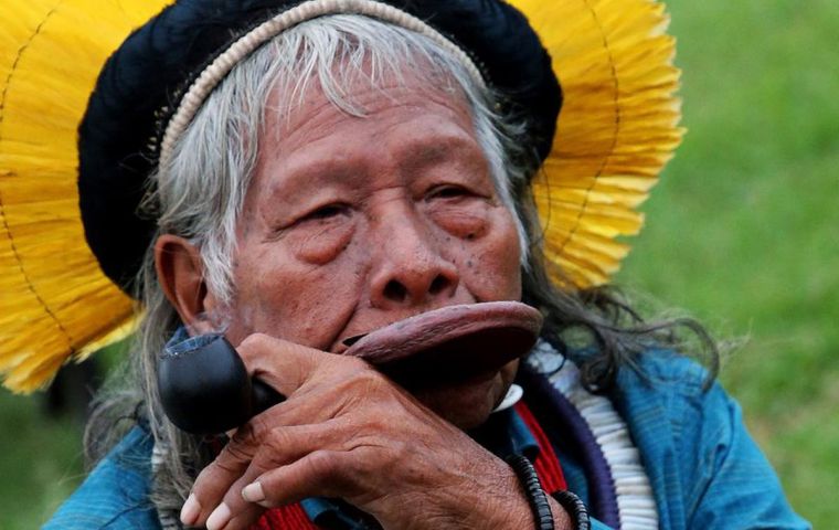 Raoni, a 90-year-old chief of the Kayapo people known for traveling the world to raise awareness of threats to the Amazon, also slashed Bolsonaro's words