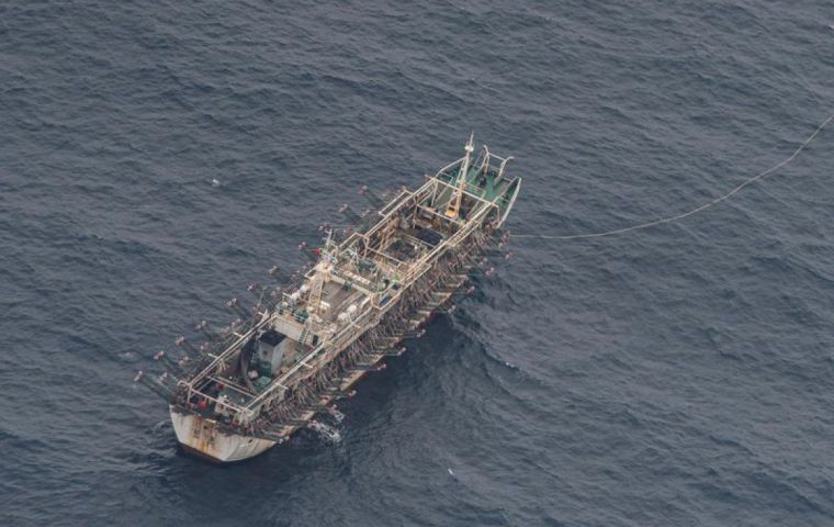 The fleet was detected this week by Peruvian naval forces some 370.15 km off the coast of the country, the local maritime authority reported.