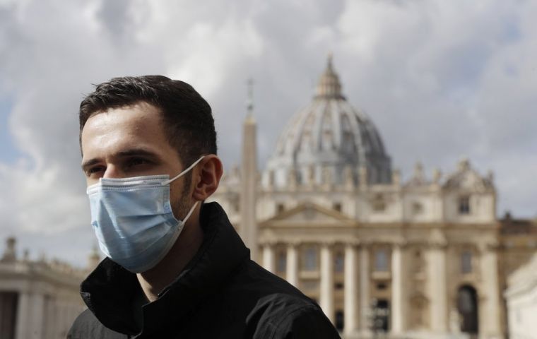Whistleblower Kamil Jarzembowski outside St. Peter's Square at the Vatican. Photo: AP