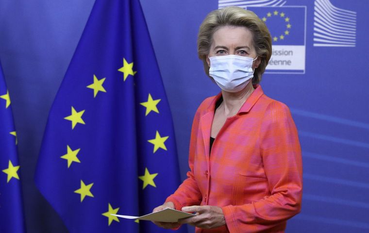 During a cross-Channel call on the eve of the crunch talks, EU chief Ursula von der Leyen warned that there was “still a lot of work ahead of us” 