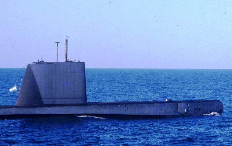 Submarine ARA Santiago del Estero, S12, which allegedly was involved in operation Cow Bay