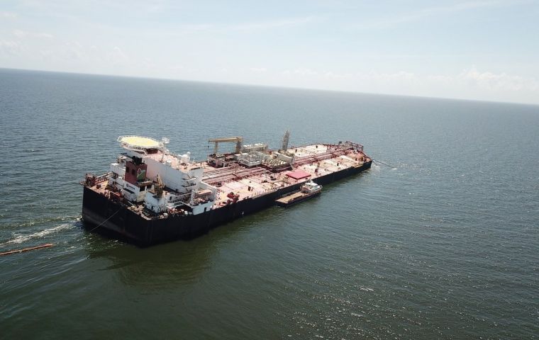 Venezuelan-flagged Nabarima has lain in the Gulf of Paria since January when US sanctions on Venezuela made it illegal for companies that operate in the U.S. to trade with PDVSA.