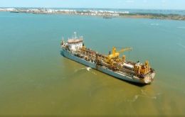 Some 16 million cubic meters of sediment were removed from the so-called internal channel of Rio Grande port, with draft increased from 12.8 to 15 meters