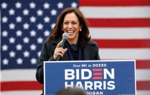 Biden was introduced by his running mate, U.S. Senator Kamala Harris, who will be the first woman, the first Black American to serve as US vice president