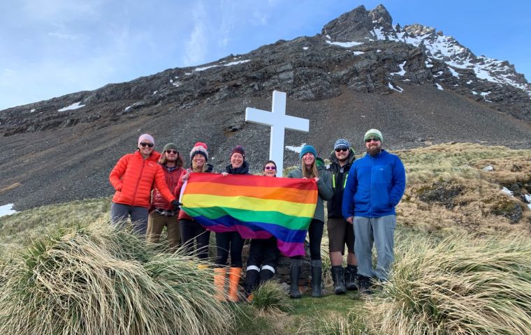 To mark the day photos and stories are being shared on social media using the hashtag #PolarPride.  At King Edward Point and Bird Island all station personnel have got involved.