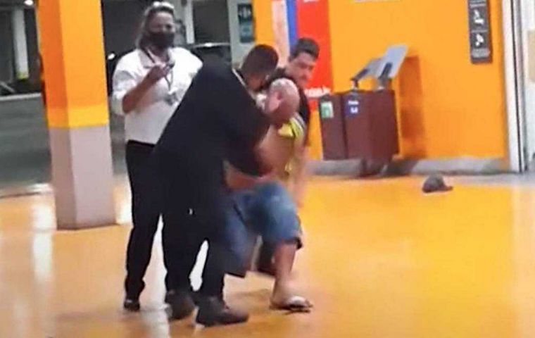 A video showed 40-year-old welder Joao Alberto Silveira Freitas repeatedly being punched in the head by a security guard while he is being restrained by another at a Carrefour supermarket