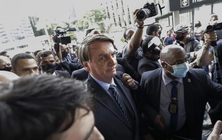 “I'm telling you, I'm not going to take it. It's my right,” Bolsonaro said in remarks aired over several social media platforms.