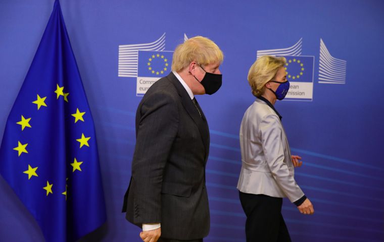 A Brussels diplomat said the main course served to Boris Johnson and Ursula von der Leyen at EC's headquarters was steamed turbot, mashed potatoes with wasabi