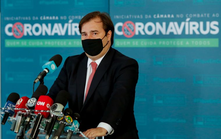 Speaking at a ceremony in Brasilia a visibly irritated Rodrigo Maia accused the government of trying to undermine the chamber