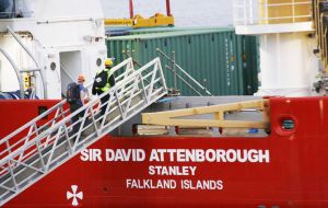 RRS Sir David Attenborough, has been registered on the British register of ships at Stanley, Falkland Islands.
