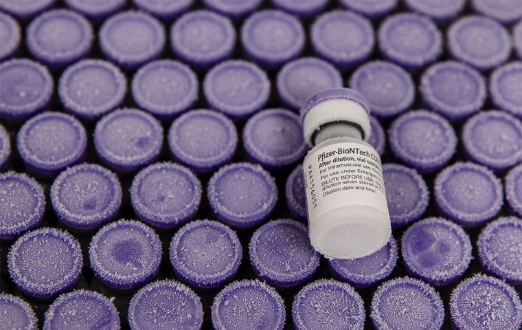 Argentine government announced that a million and a half of the Pfizer vaccines will be reaching the country in the first half of next year.
