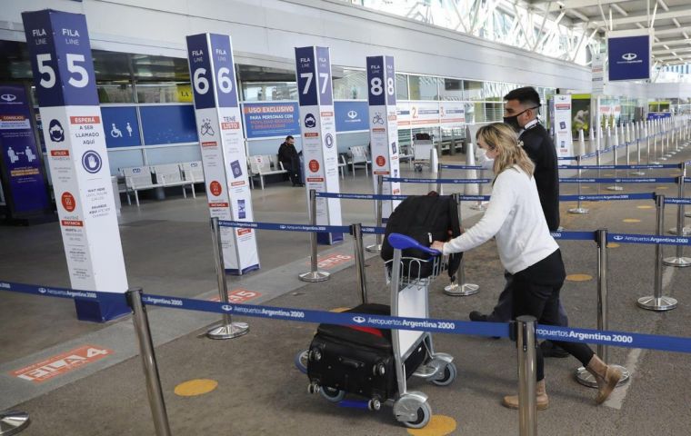 Only two airports in the country will be authorized for international travel, Ezeiza and San Fernando, both servicing the Buenos Aires capital area.
