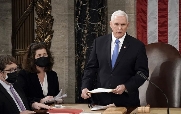 Last week Pence defied Trump's call to overturn the election and instead fulfilled his duty to preside over Congress's acceptance of the Electoral College results.