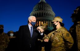 Pence made the remarks during a meeting with National Guard troops guarding the US Capitol, where Pence was among top US officials forced into hiding