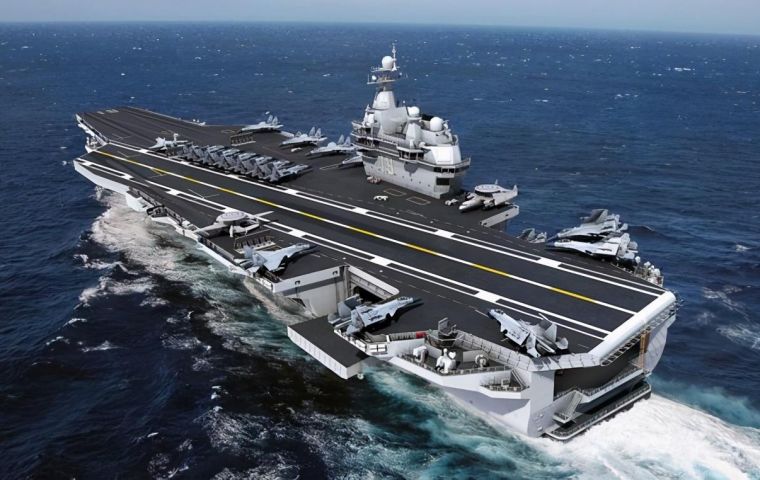  Type 003 aircraft carrier is being assembled in Shanghai and the general outline of the warship is already identifiable, published in its WeChat account
