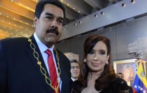 Dictator Maduro when he first received the San Martin Liberator Order collar 