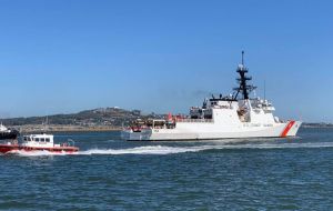 Legend Class vessel USCG Stone calling Montevideo port