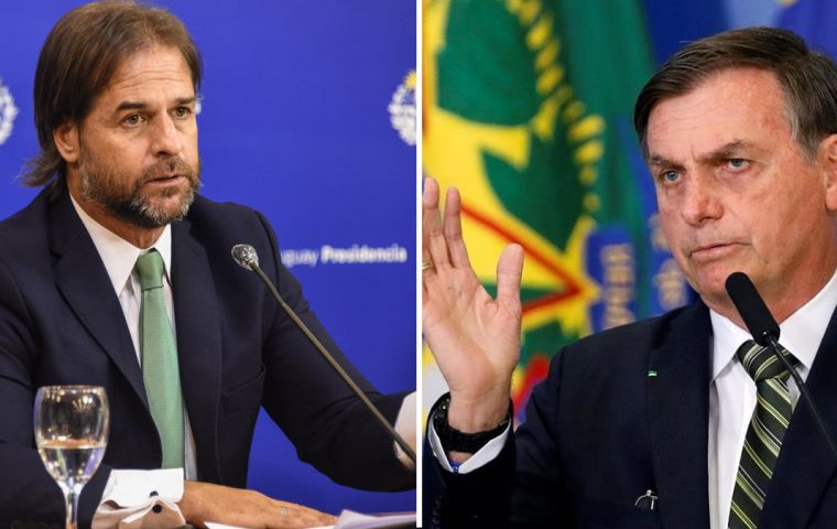 Lacalle Pou and foreign minister Francisco Bustillo will be meeting Jair Bolsonaro and Eduardo Araújo in the Brazilian capital      