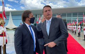 Uruguayan president Luis Lacalle Pou met with Bolsonaro earlier this week and the two agreed that they will work for a “more flexible” Mercosur