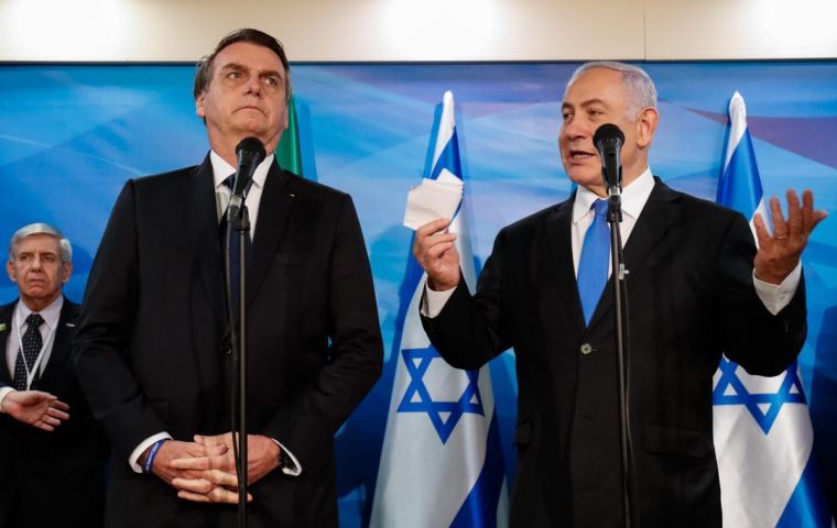 Bolsonaro and Netanyahu during a meeting in 2019