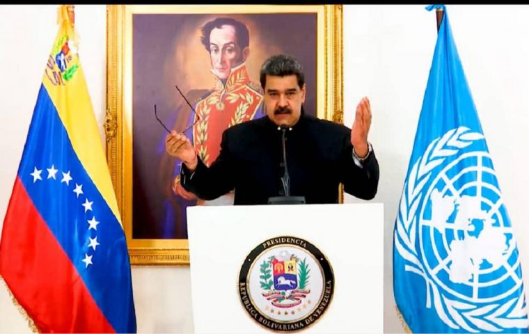 In his speech at a virtual session of UN Human Rights Council Maduro repudiated the more than 450 unilateral sanctions imposed by the US and European Union