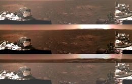 Pictures were taken by rotating the rover's mast 360 degrees. The mast is equipped with dual, zoomable cameras which can take high-definition video and images.
