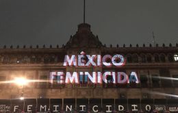 Near the front of the colonial-era presidential building, activists wrote: “Victims of Femicide” in huge letters across the top of the 3-meters barriers