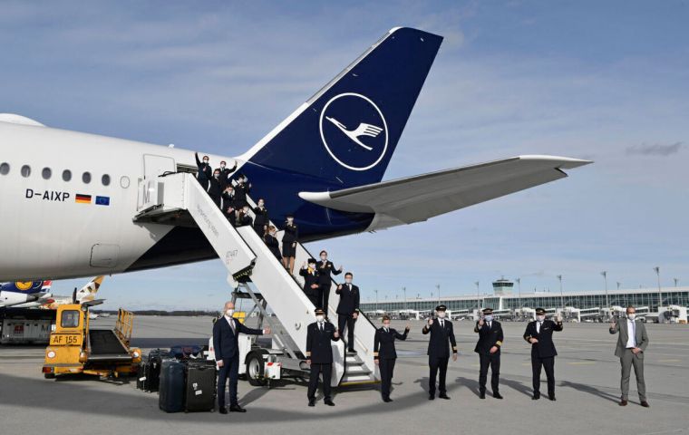 The flight’s crew duty period lasted a mammoth 20 days. Photo: Lufthansa