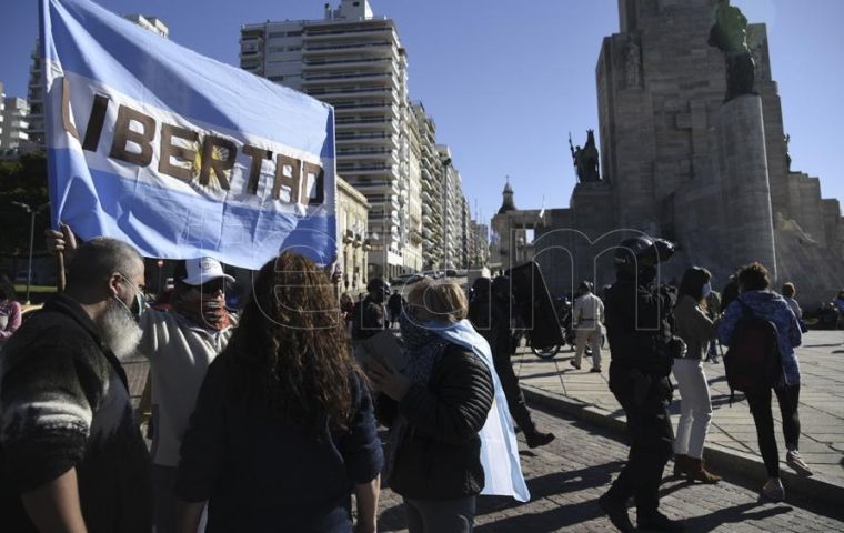 The defendants were arrested in Rosario during a meeting of about 200 maskless people 