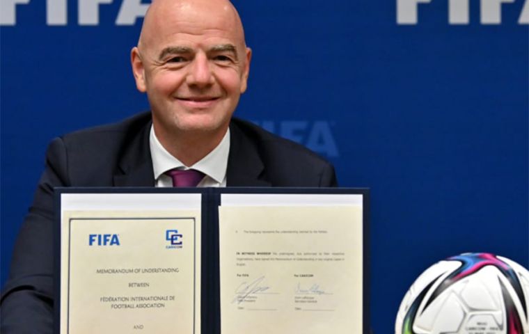 FIFA's Infantino said the agreement will help “leverage our sport as a catalyst for social development in the region.”