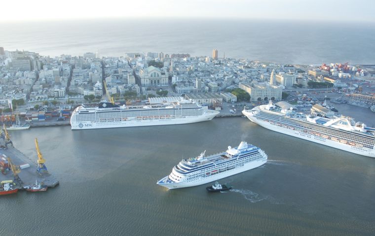 Busy day in Montevideo  with cruise visitors 