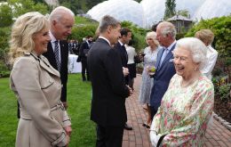 The 95-year-old monarch was joined by her son and heir Prince Charles and wife Camilla and grandson Prince William and his wife Kate also present