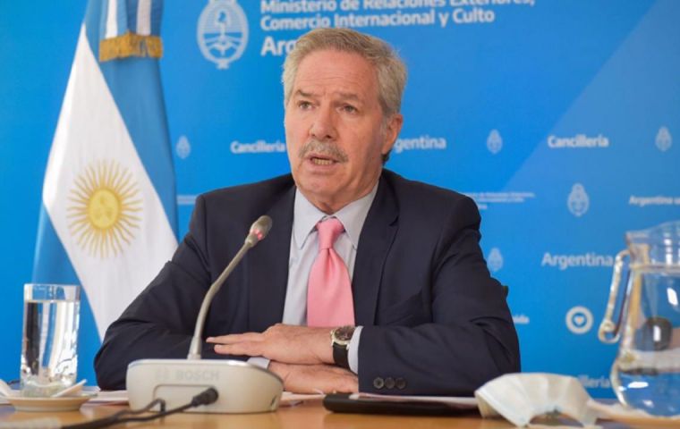 Argentine foreign minister Felipe Solá will be travelling to New York on June 24 for the C24 conference  
