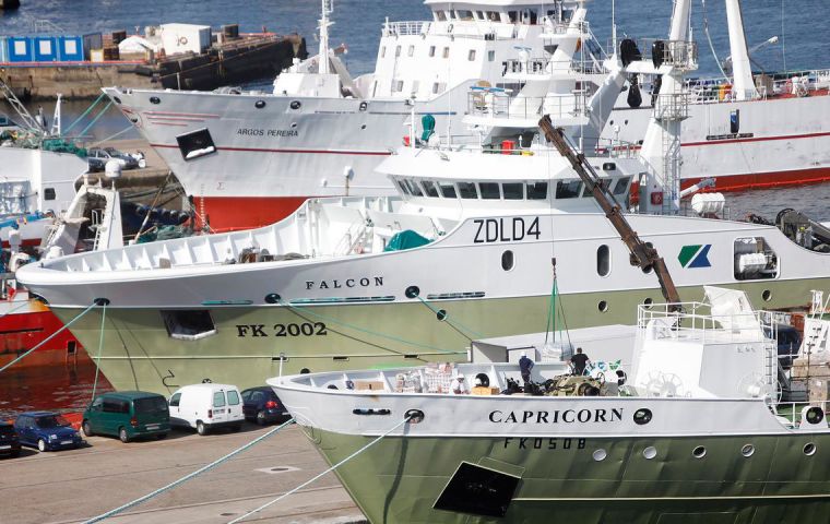 Falklands fishing vessels at Vigo Port (Pic O. Vasquez)