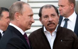 Putin when he visited Managua and met with Daniel Ortega