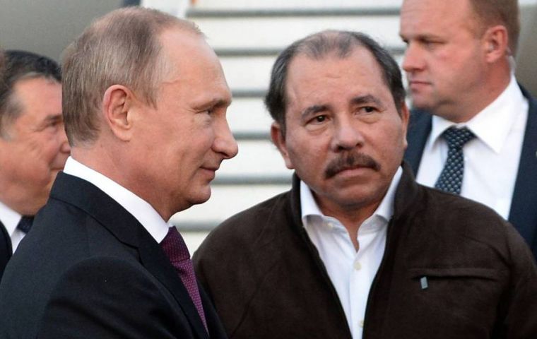 Putin when he visited Managua and met with Daniel Ortega