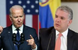 Biden healed wounds from Duque's support of Trump but also spoke in favor of the rights of peaceful protesters.