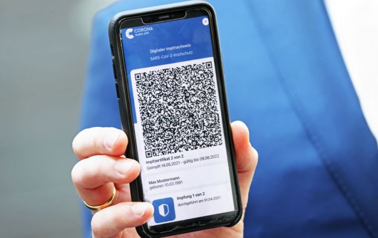The document may be displayed in its digital format from cell phones though a QR code or printed.