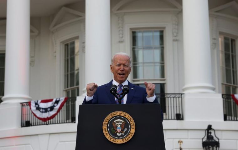 Biden urged people to get vaccinated against covid-19