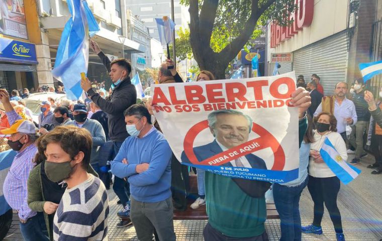 “We celebrate the effort of each Argentine who day by day works so that we are more and more independent...,” the president said 