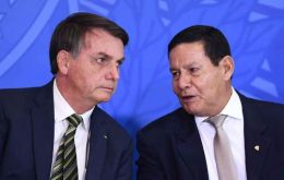 “Happy with the improvement of our PR Jair Bolsonaro. I keep rooting for his short recovery,” said Mourão