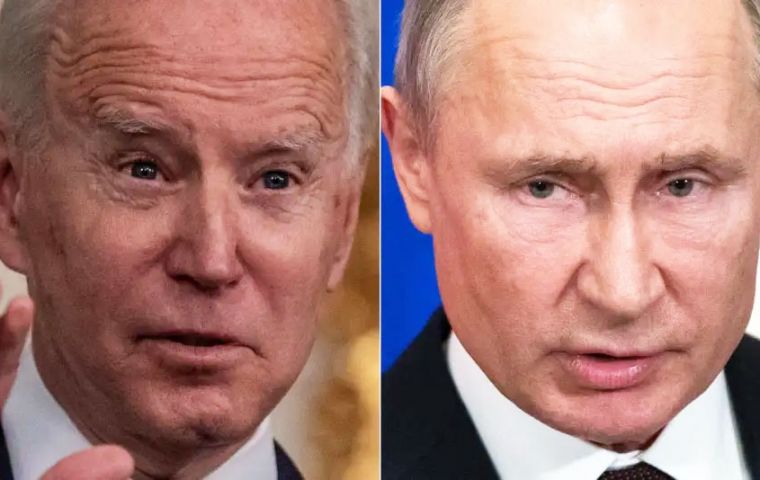 Putin knows he is in real trouble economically, “which makes him even more dangerous,” Biden said  