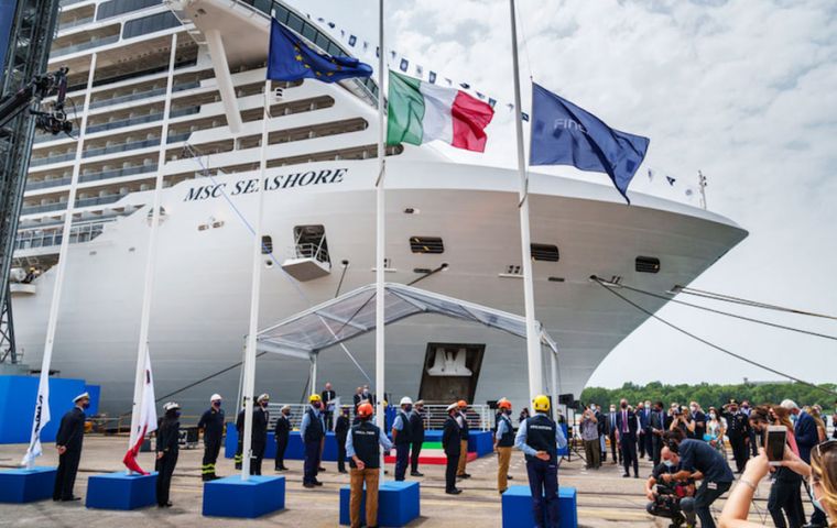 The 339m-long MSC Seashore will be the longest vessel in the MSC fleet of cruise ships. She has a maximum weight of 169,400t and a maximum speed of 21.8kt