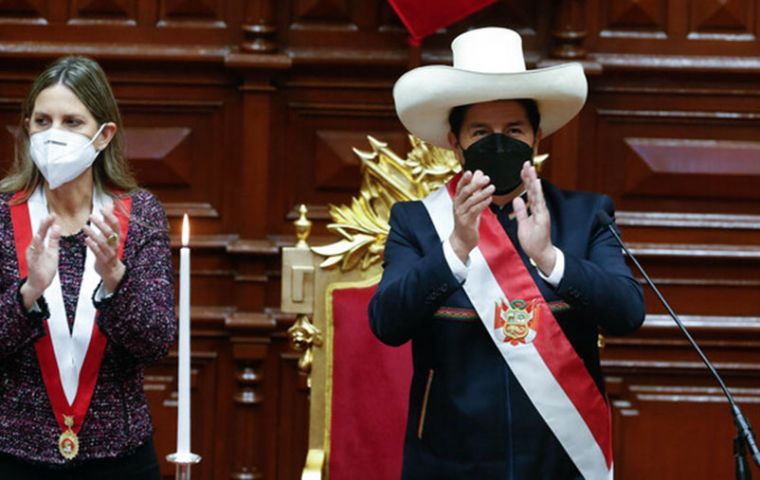 Castillo vowed to lead “a country without corruption” and with “a new Constitution.”