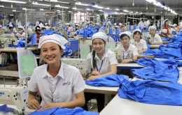 Vietnam's share of the clothing market is second only to China's since last year